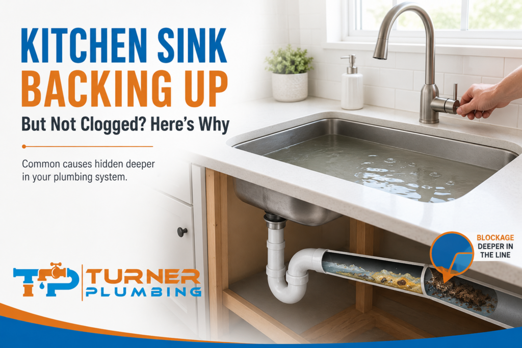 kitchen sink backing up but not clogged